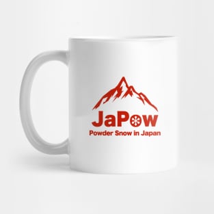 JAPOW Powder Snow in Japan - Red | Snowboard T-shirt Mug